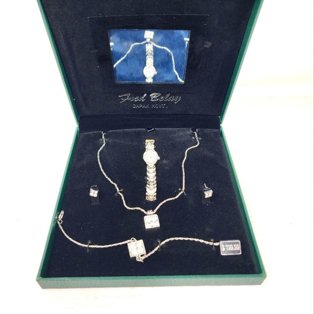 Fred Belay New Watch & Jewelry Gift Set‎ 5 Piece Vintage 90s Birthday Gift NWT